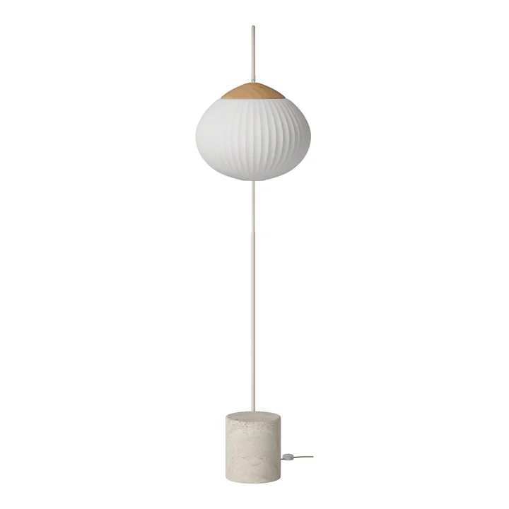 Acorn Staande lamp, geolied eiken / staalcrème / zand door Bolia