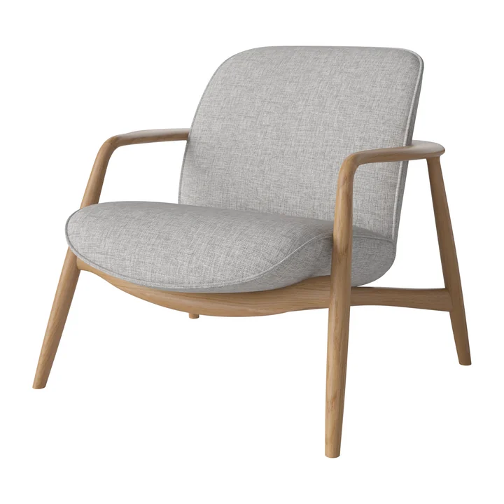 Bowie Fauteuil, geolied eikenhout / Nantes lichtgrijs van Bolia