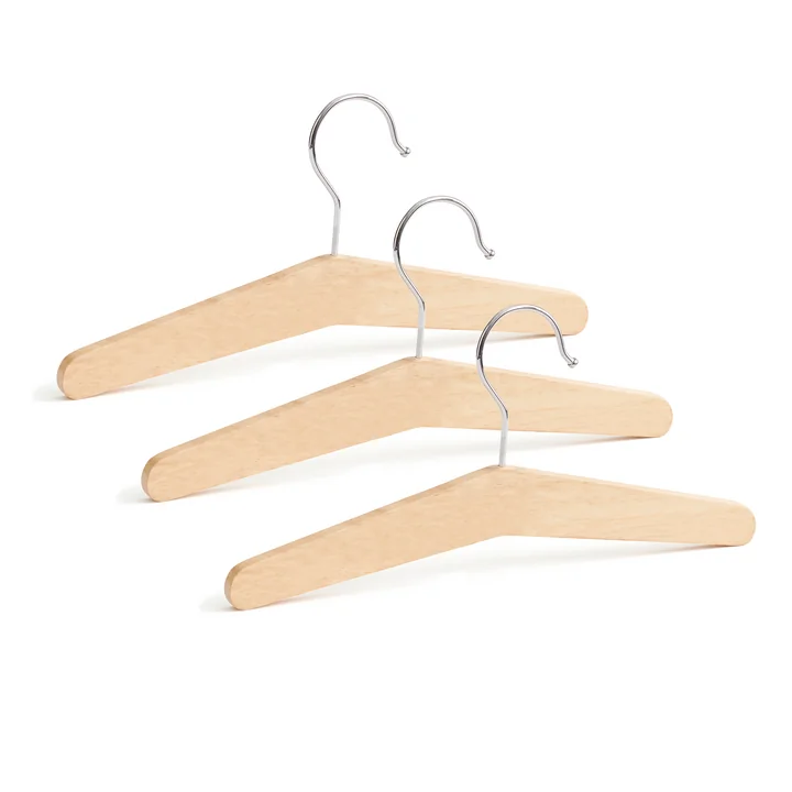 Kids Concept - Saga Kleerhanger, beuken naturel (set van 3)