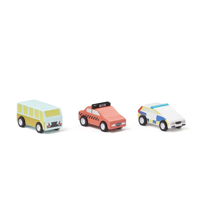 Aiden Trekauto's, kleurrijk (set van 3) van Kids Concept