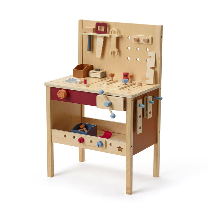 Kid's Hub Werkbank met accessoires, 55 x 36 x 80 cm, kleurrijk (set van 21) by Kids Concept