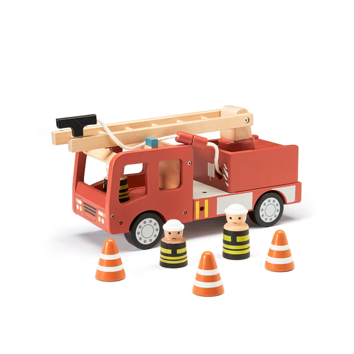 Aiden Brandweerauto, rood (set van 6) van Kids Concept