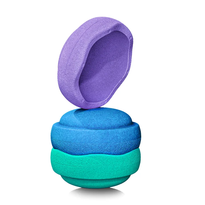 Stapelstein® Original classic - cool green edition, blauw / lichtgroen / violet (set van 3)