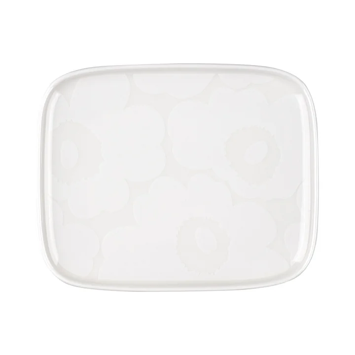 Oiva Unikko Dienblad, 15 x 12 cm, wit van Marimekko