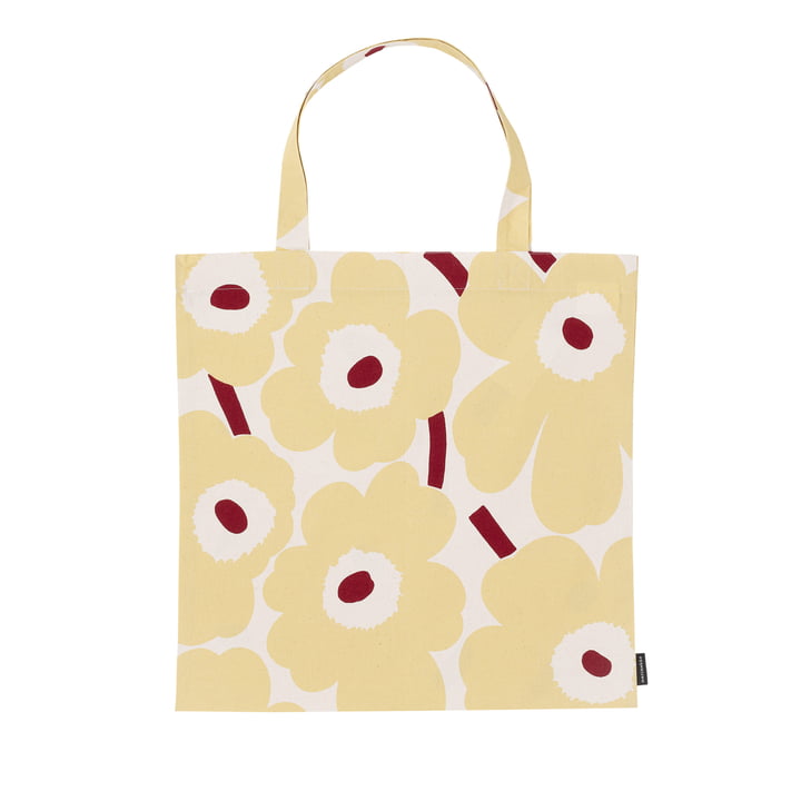 Pieni Unikko Katoenen tas, katoen / botergeel / rood van Marimekko