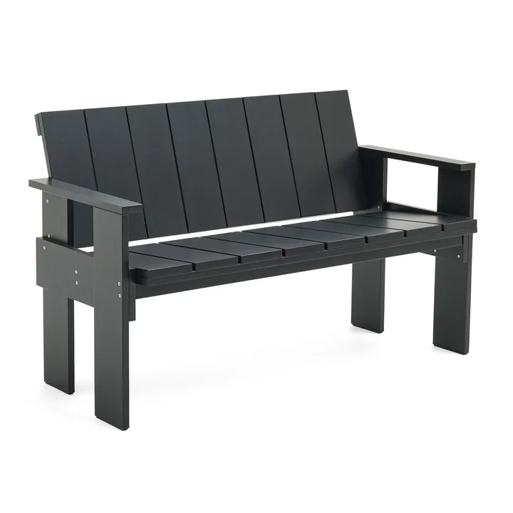 Crate Dining Bench, zwart van HAY