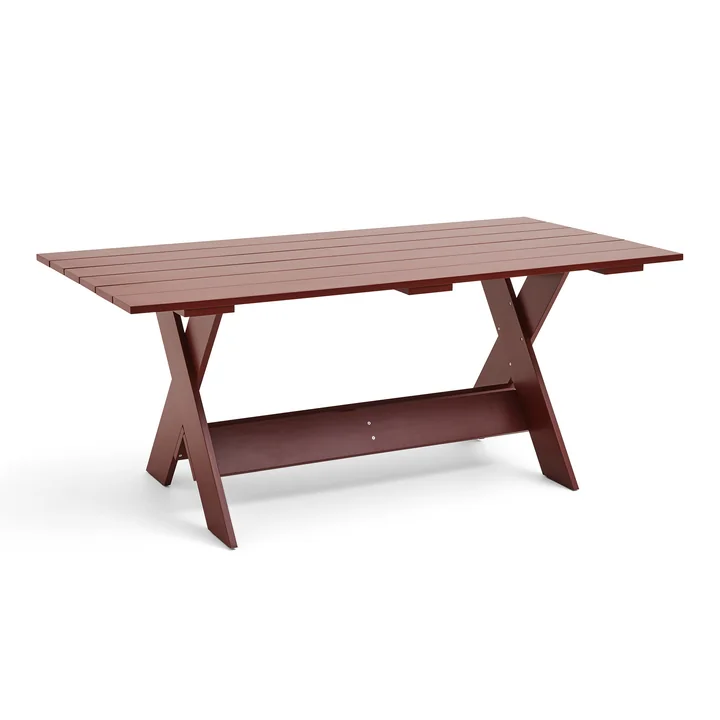 Crate Dining Table, L 180 cm, ijzerrood van HAY