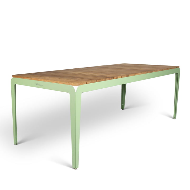 Bended Table Wood Buiten, 220 cm, lichtgroen van Weltevree