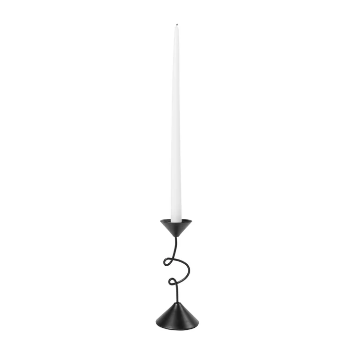 Selma Kaarsenhouder, 19,5 cm, zwart van Broste Copenhagen