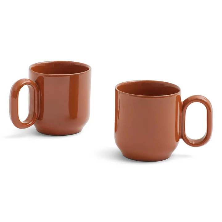Barro Mok met handvat, terracotta (set van 2) van HAY