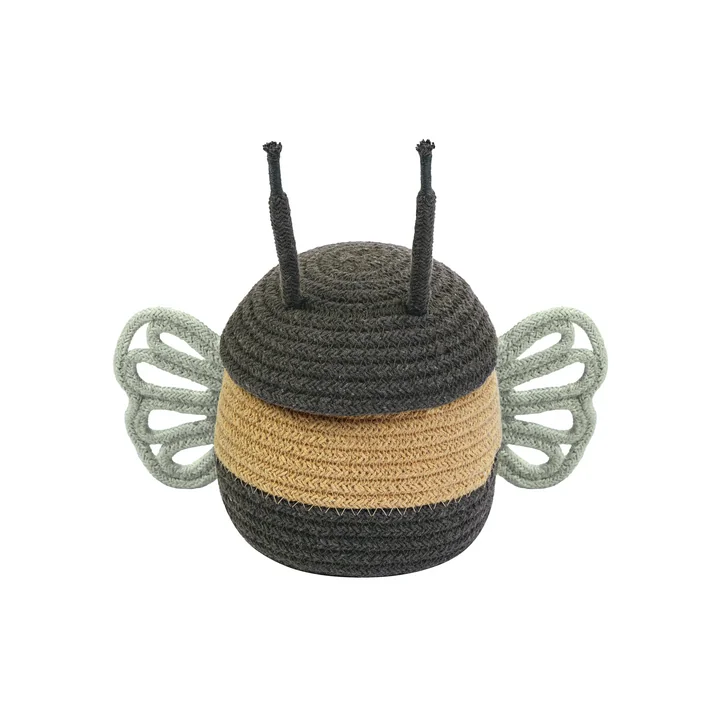 Speel- en opbergmand, Baby Bee, honing/donkergrijs/lichtblauw van Lorena Canals