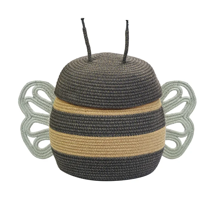 Speel- en opbergmand, Mama Bee, honing/donkergrijs/lichtblauw by Lorena Canals