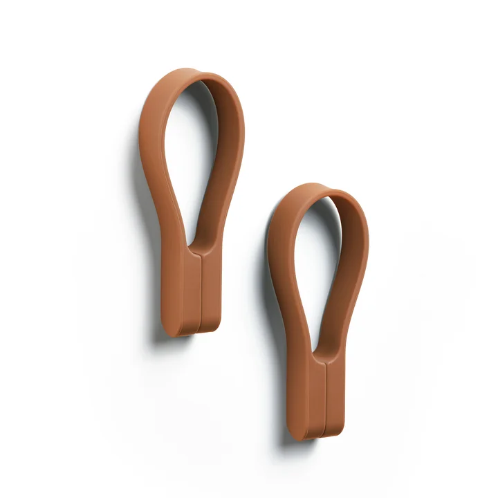 Loop Magnetisch handdoekenrek, terracotta (set van 2) van Zone Denmark