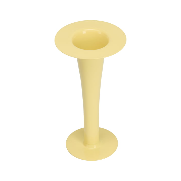 Trumpet - 2 in 1 vaas & Kaarshouder, H 24 cm, geel by Design Letters