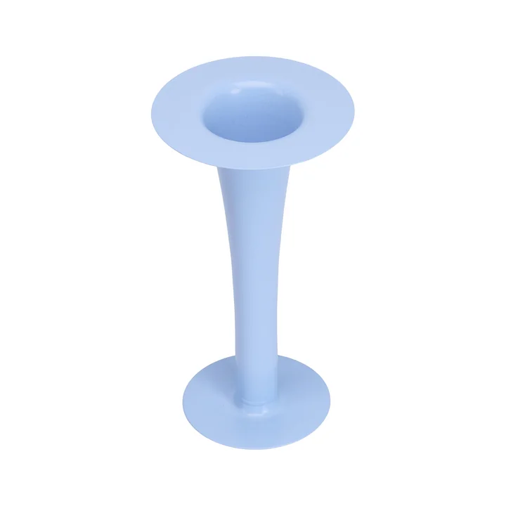 Trumpet - 2 in 1 vaas & Kaarshouder, h 24 cm, lichtblauw by Design Letters