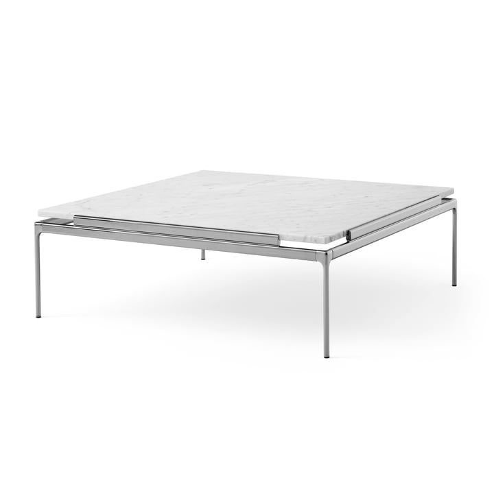 Sett Coffee Table LN13, Bianco Carrara / donker chroom van & Tradition