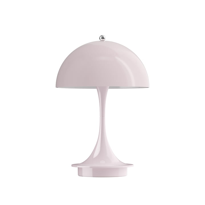 Panthella 160 Draagbare oplaadbare LED tafellamp, pale rose opaal (acryl) van Louis Poulsen