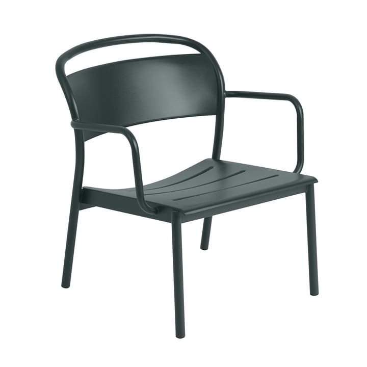 Linear Steel Lounge Armchair donkergroen RAL 6012 van Muutp
