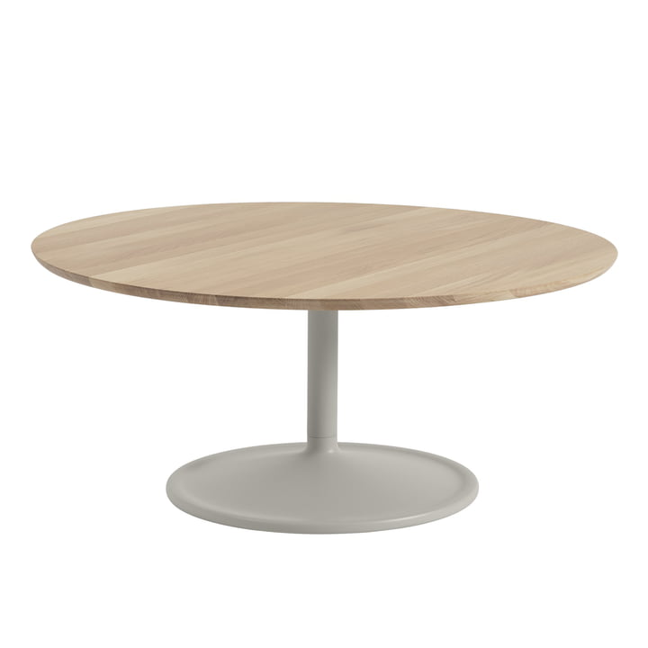 Soft Salontafel, Ø 95 cm, H 42 cm, geolied eiken / grijs by Muuto