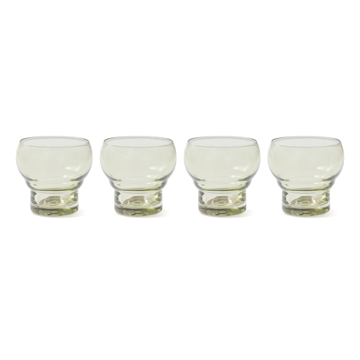 Hkliving - 70's Bulb Glazen, mintgroen (set van 4)