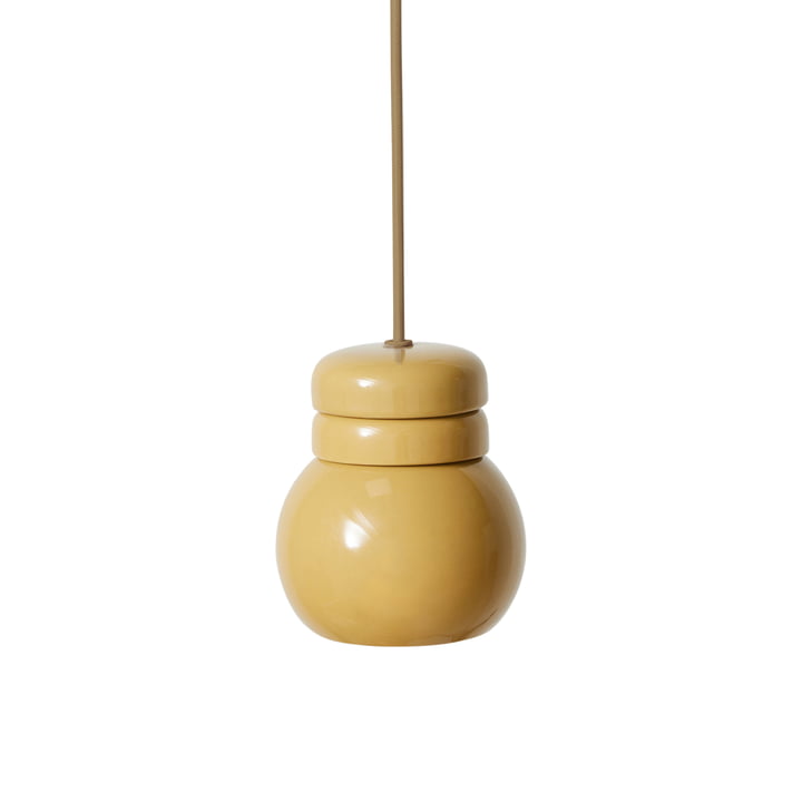 HKliving - Ceramic Bulb Hanglamp, mosterd