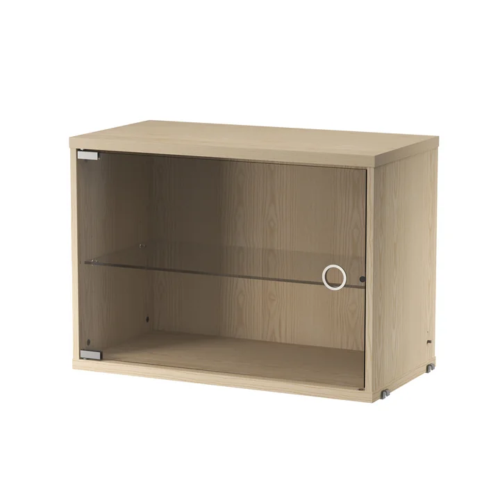 String - Vitrinekast met glazen draaideur, B 58 x D 30 cm, essen