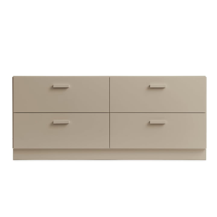 String - Relief Commode met sokkel, laag, 123 x 41 x 46,6 cm, beige