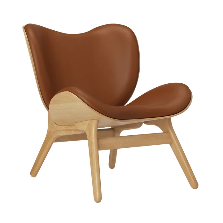 Umage - A Conversation Piece Fauteuil, eiken naturel / cognac lederlook
