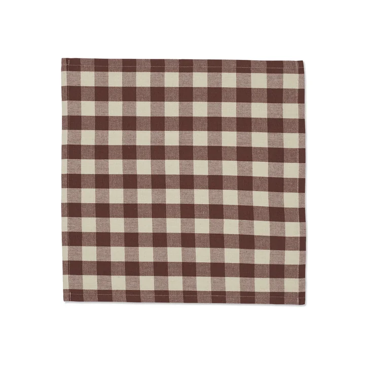 Bothy Check Servet (set van 4), kaneel/grijs-groen by Ferm Living