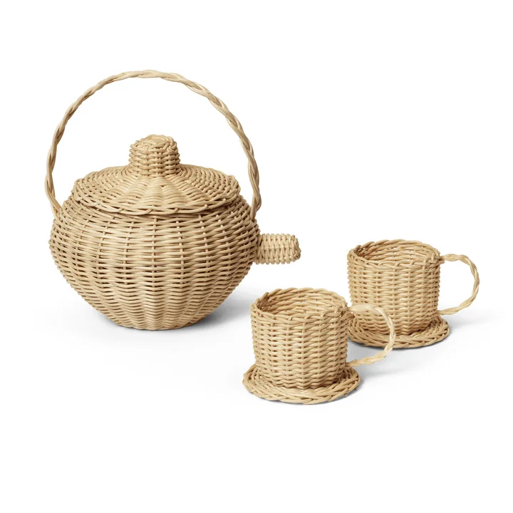 Rotan theeset, naturel van Ferm Living