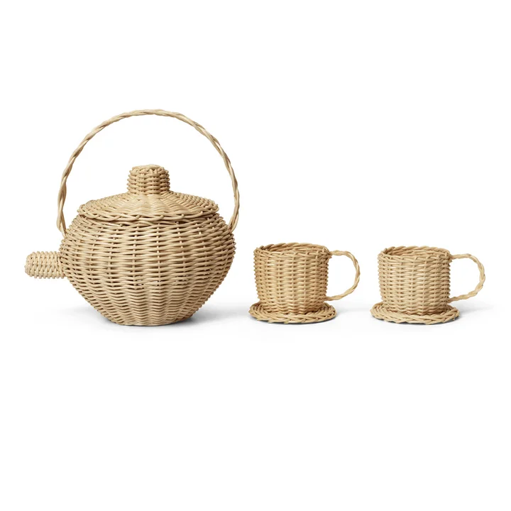 Rotan theeset, naturel van Ferm Living