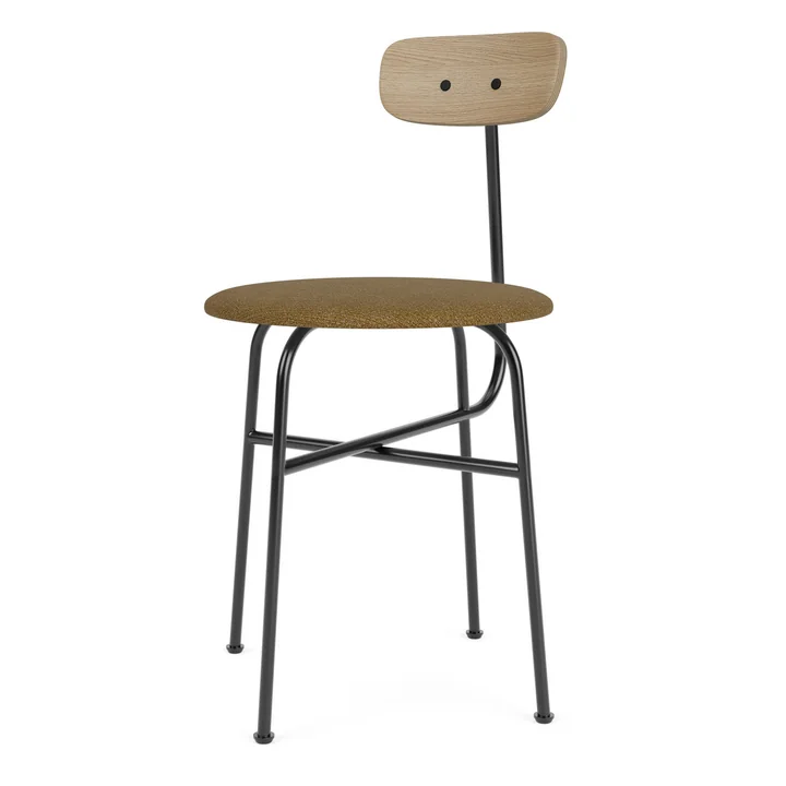 Afteroom Stoel, natuurlijk eiken / zwart, goud (stof Audo Bouclé 06) van Audo