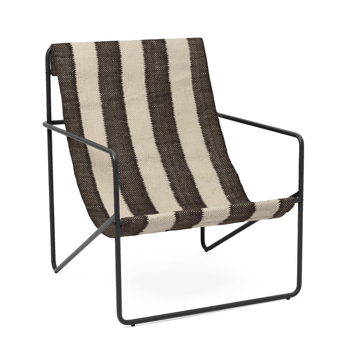 Desert Lounge Chair, zwart / gebroken wit, chocolade van ferm Living