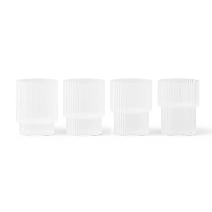 Ripple Glazen, mat (set van 4) van Ferm Living