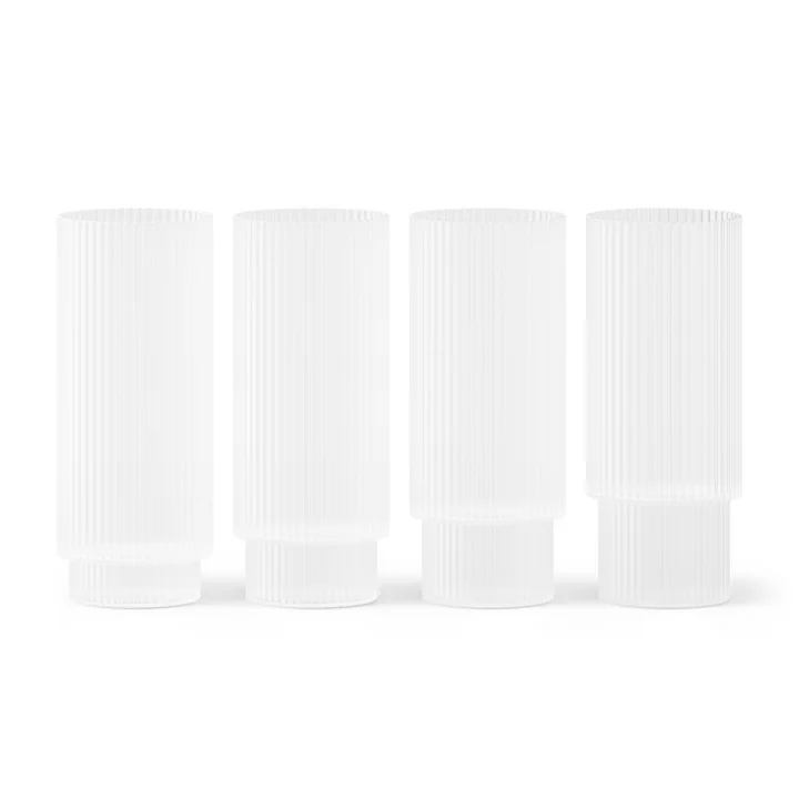 Ripple Longdrinkglazen, mat (set van 4) van Ferm Living