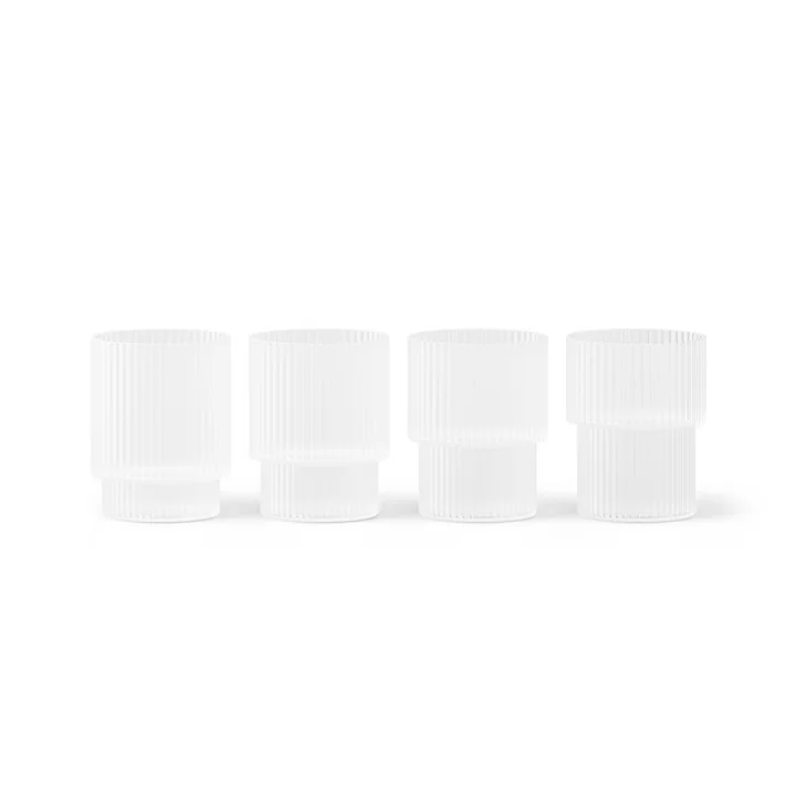 Ripple Drinkglas klein, mat (set van 4) van Ferm Living