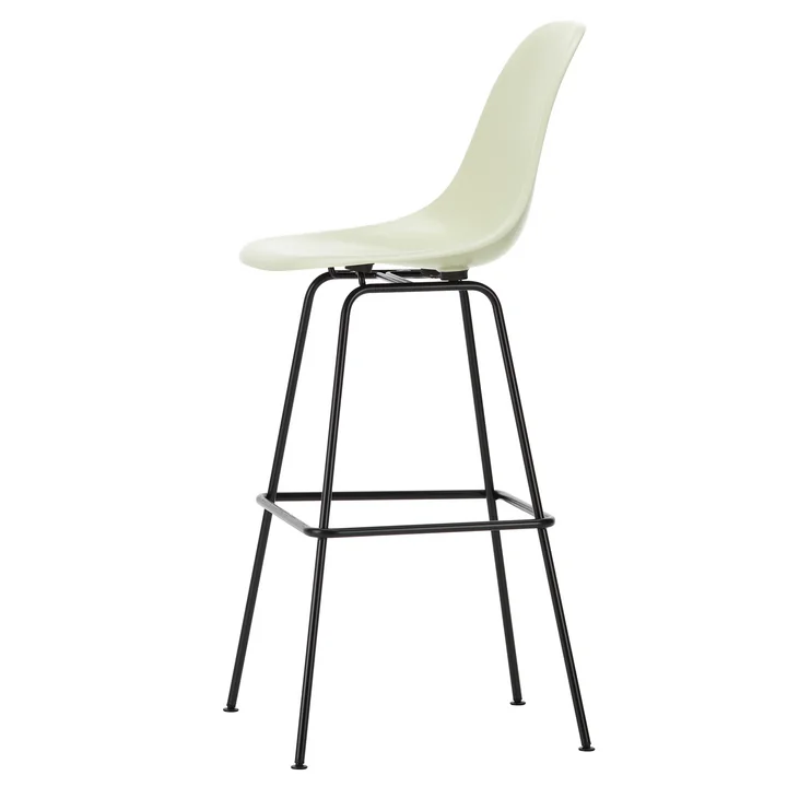 Eames Fiberglass Barkruk, hoog, basic donker / perkament by Vitra