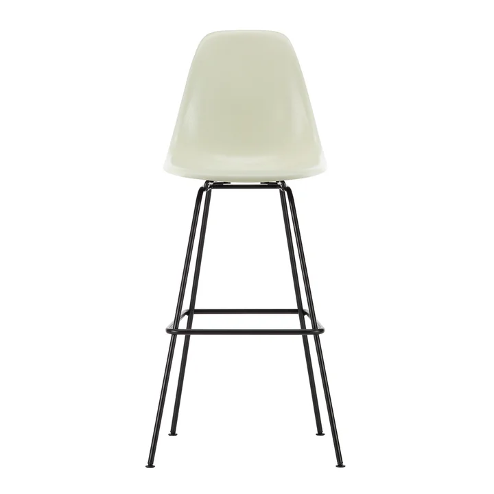 Eames Fiberglass Barkruk, hoog, basic donker / perkament by Vitra