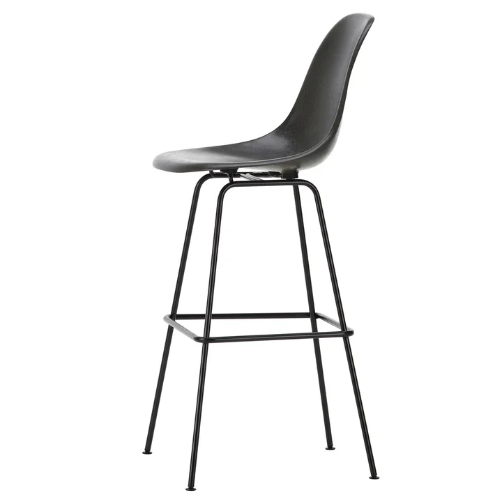 Eames Fiberglass Barkruk, hoog, basic donker / olifantenhuid-grijs by Vitra