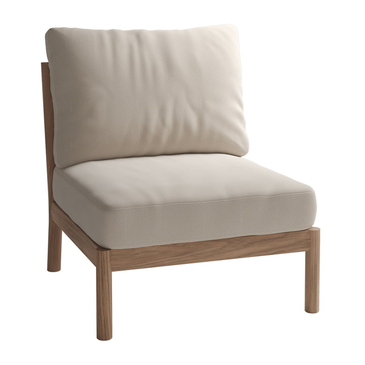 Skagerak Tradition Outdoor zitbank middenmodule, teak / licht zand by Fritz Hansen