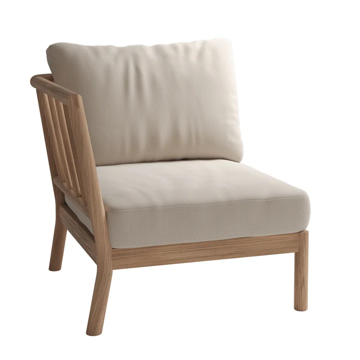 Skagerak Tradition Eindmodule sofa voor buiten, teak / licht zand by Fritz Hansen