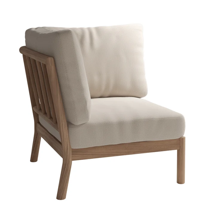 Skagerak Tradition Hoekmodule buitenbank, teak / licht zand by Fritz Hansen