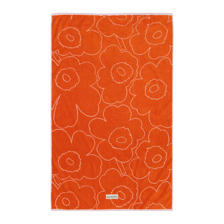 Piirto Unikko badlaken, 100 x 160 cm, burnt orange / roze by Marimekko