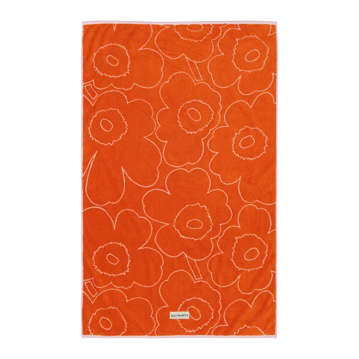 Piirto Unikko badlaken, 100 x 160 cm, burnt orange / roze by Marimekko