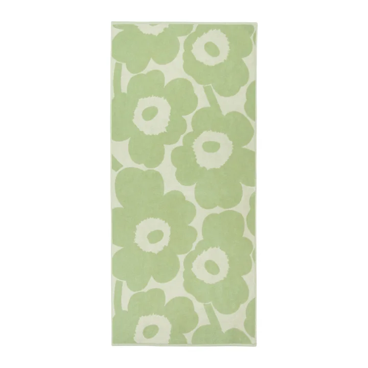 Marimekko - Unikko Badhanddoek, 70 x 150 cm, gebroken wit / salie