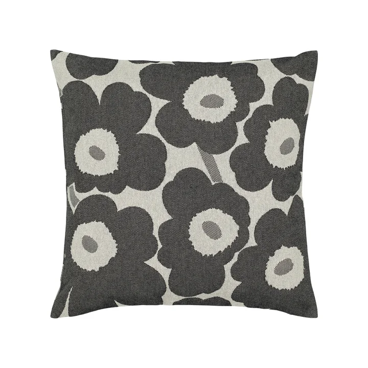 Marimekko - Pieni Unikko Kussenhoes, 47 x 47 cm, gebroken wit / houtskool / zand
