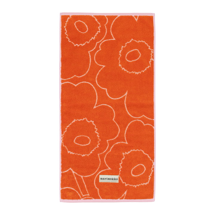 Piirto Unikko handdoek, 50 x 100 cm, burnt orange / roze by Marimekko