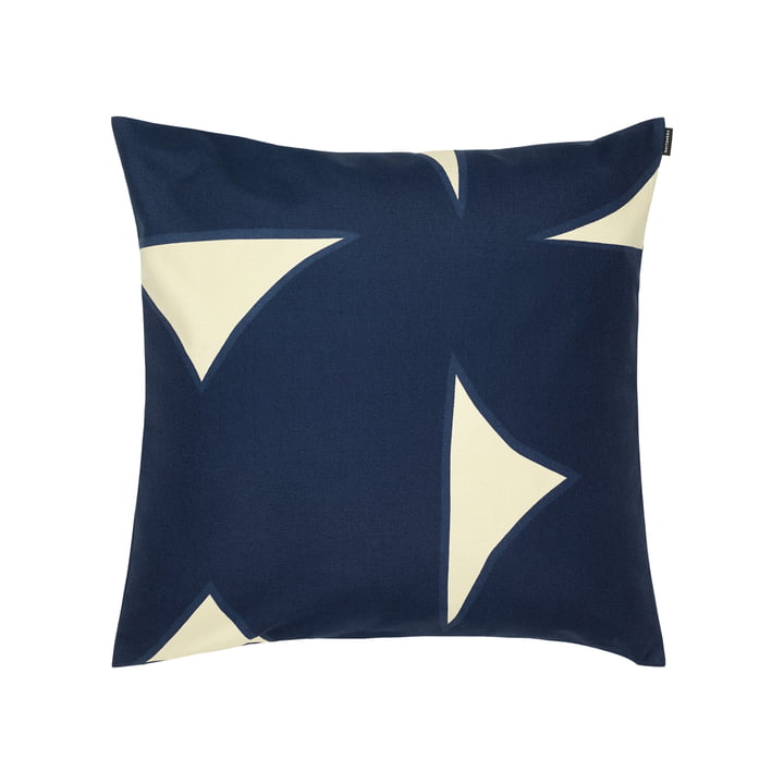 Pitkospuut kussenhoes, 60 x 60 cm, zand/donkerblauw by Marimekko