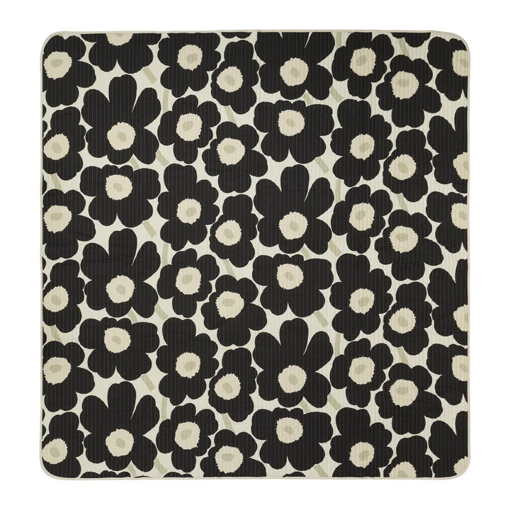 Marimekko Unikko - Sprei, 260 x 260 cm, houtskool / zand