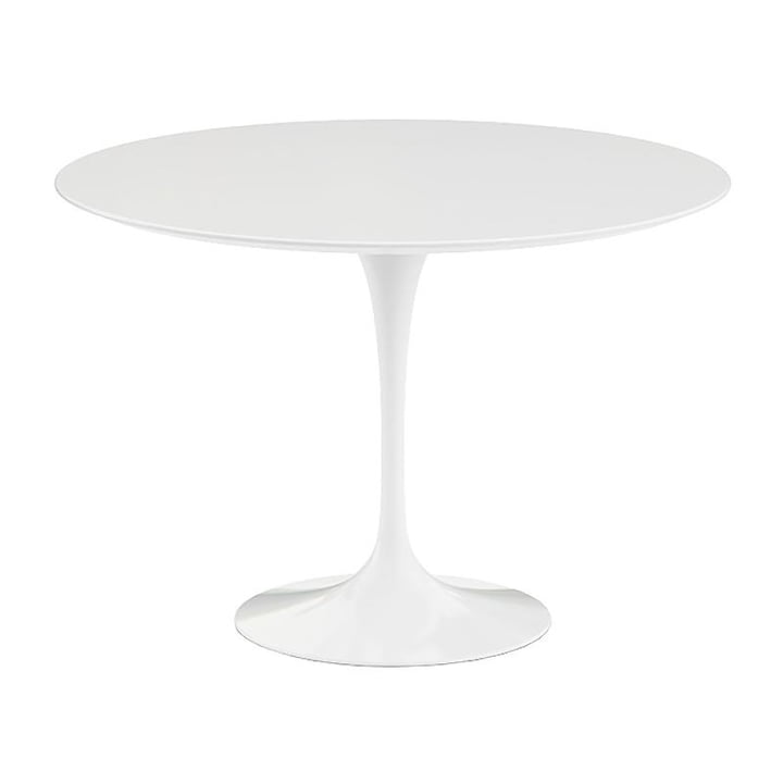 Knoll - Saarinen tafel, rond, eettafelhoogte, kolomvoet wit